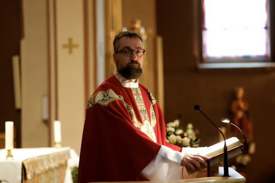 Mgr. Fredrik Hansen i St. Olav domkirke, Oslo. 