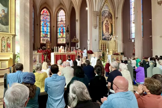 Biskop Bernt Eidsvig feirer Olsokmesse i St. Olav domkirke 29. juli 2023. 