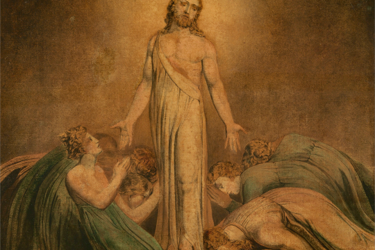 William Blakes maleri av Jesus som viser seg for apostlene etter oppstandelsen