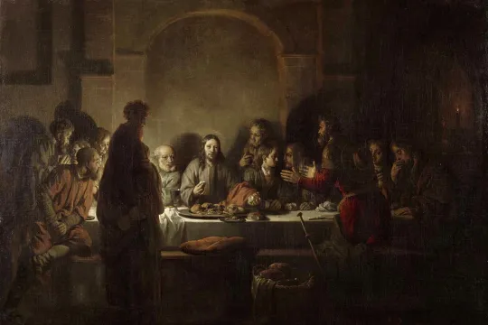 Eeckhouts maleri av Jesu siste måltid med sine apostler