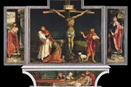 Matthias Grunewalds altertavle som viser Jesu korsfestelse og gravlegging
