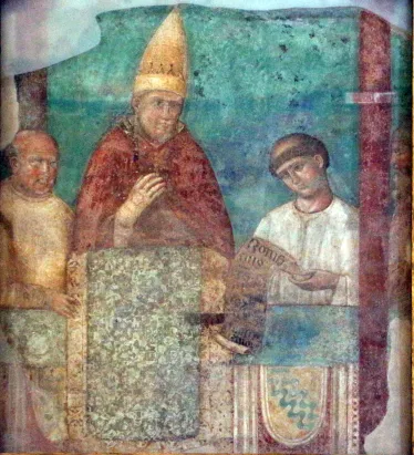 Freske av pave Bonifatius VIII som utroper det første jubelåret i 1300