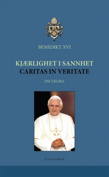 Forsiden av den norske bokutgaven til pave Benedikt XVIs encyklika Caritas in veritate