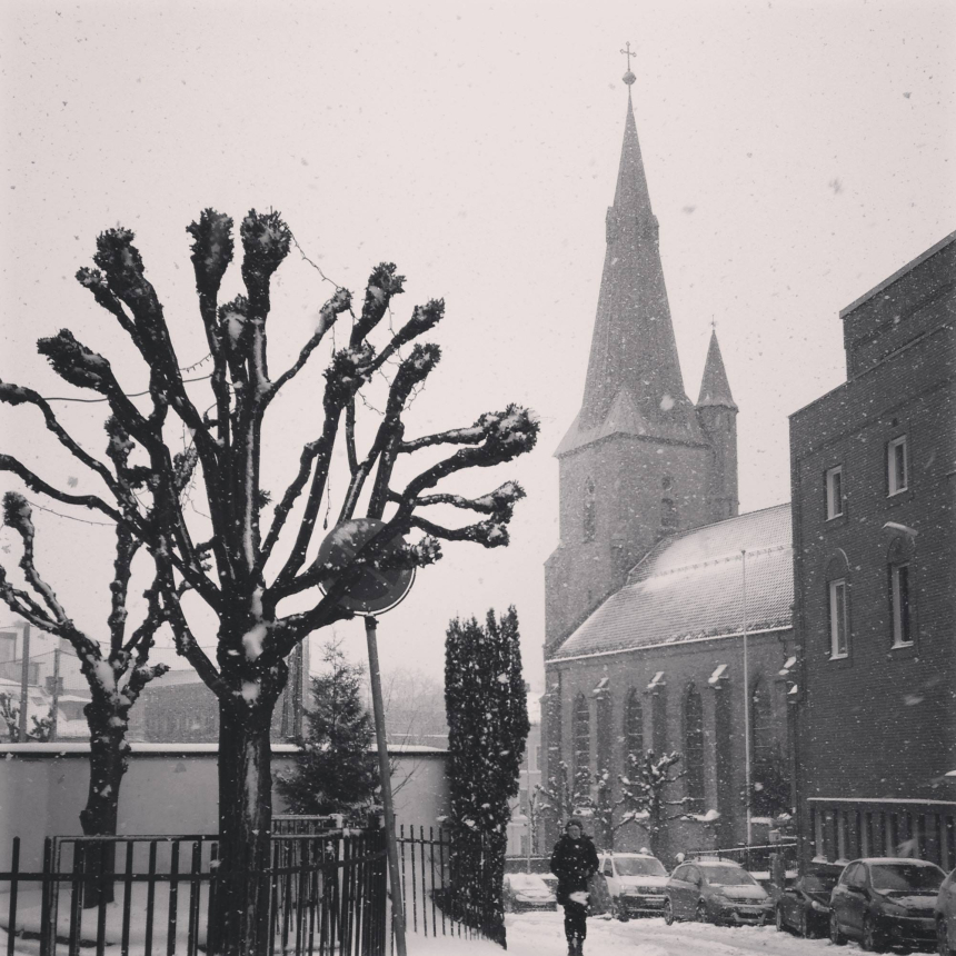 St. Olav katolske domkirke i Oslo om vinteren