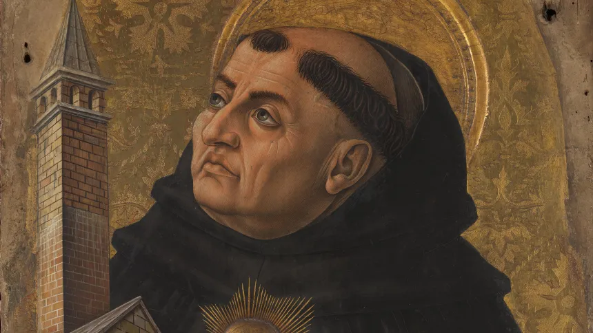 Carlo Crivellis maleri av den hellige Thomas Aquinas