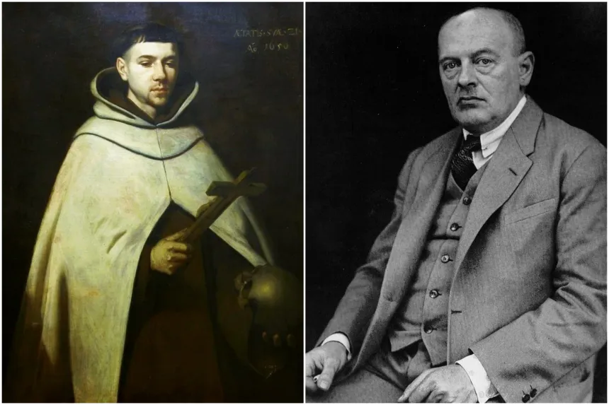 Johannes av Korset (t.v.) og Max Scheler (t.h.)
