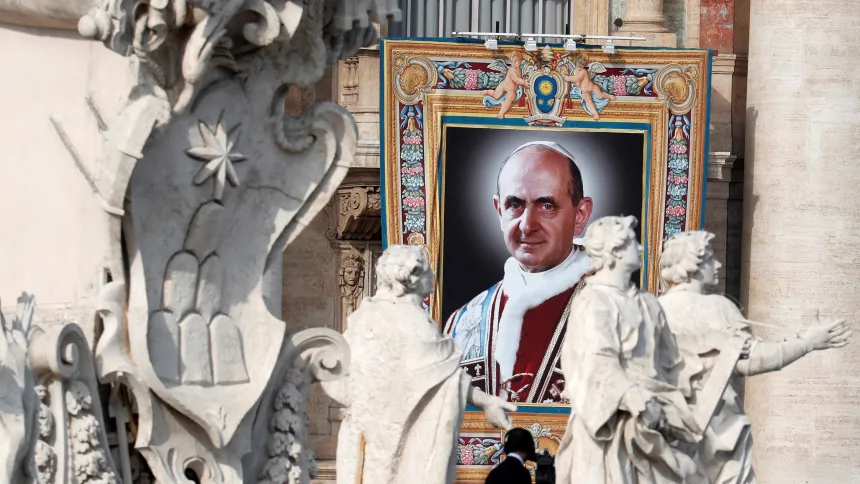 Bilde av pave Paul VI på Peterskirken