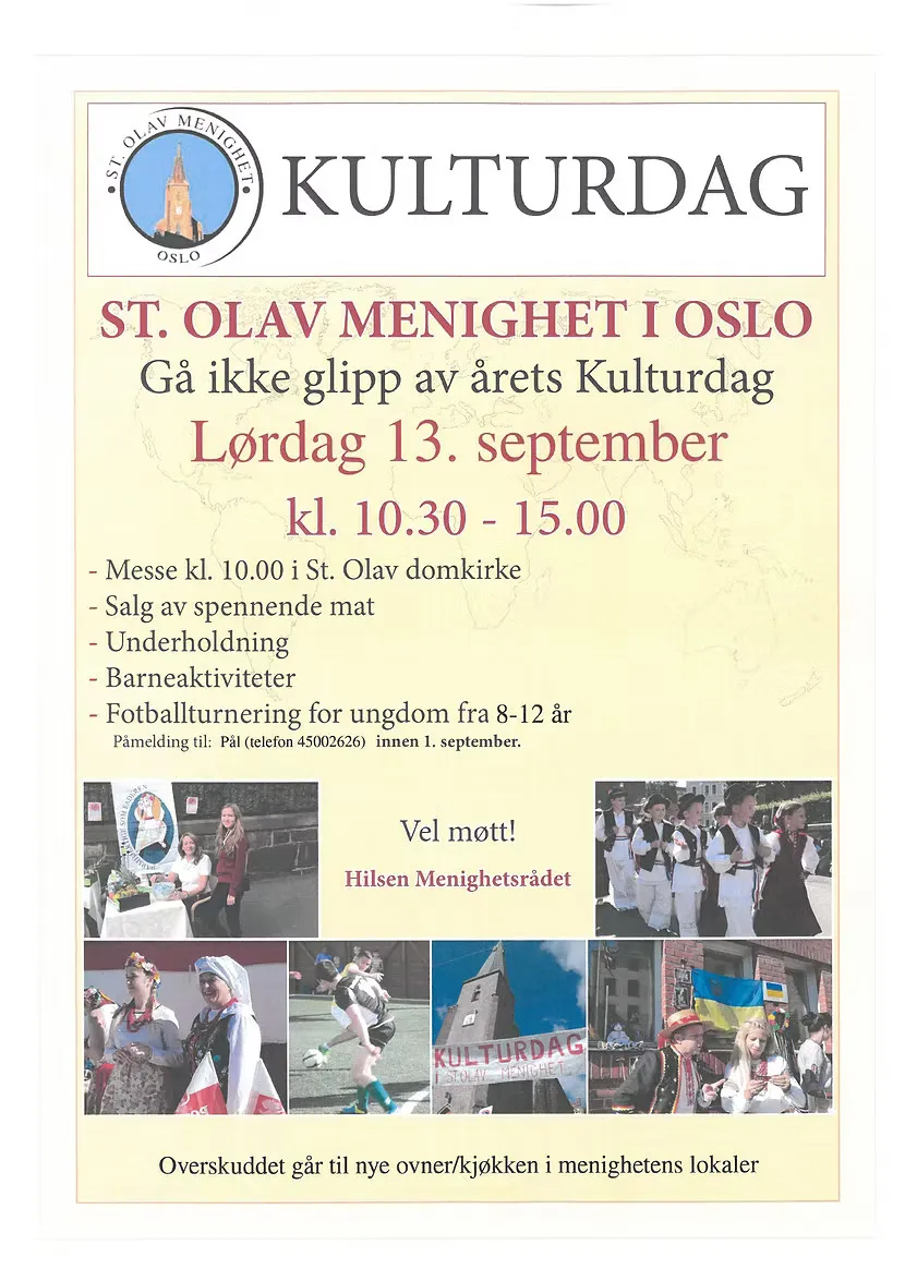 Plakat til kulturdag i St. Olav domkirke