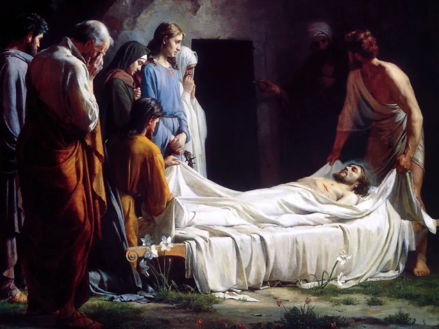 Carl Blochs maleri av Jesu begravelse