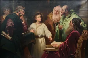 Maleri av Jesus som tolvåring blant lærerne i tempelet